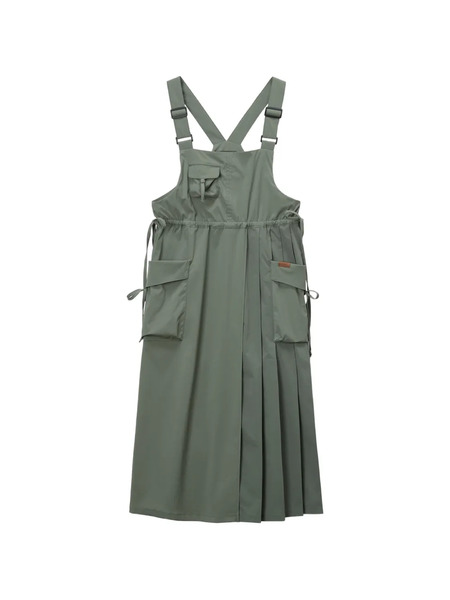  Musium Div. Pockets Pleated Midi Dress - Green 