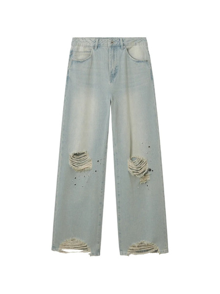  Musium Div. Ripped Wide-leg Jeans - Blue 