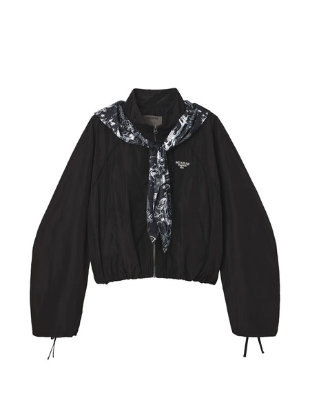  Musium Div. Ruched-sleeve Hooded Jacket - Black 