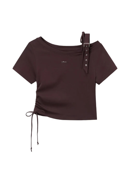  Musium Div. Tie-strap T-shirt - Brown 