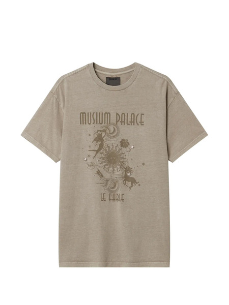  Musium Div. Twisted-detail Graphic-print T-shirt - Neutrals 