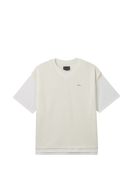  Musium Div. V-neck Waffle Vest - White 