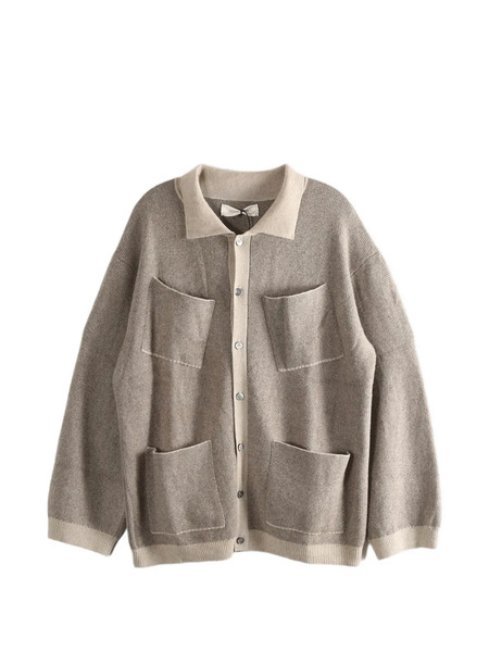  Mutedance Patch-pocket Cardigan - Brown 