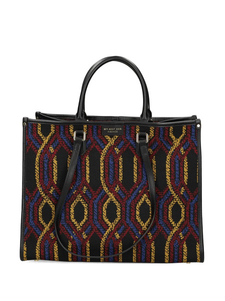  My Best Bag Patterned Tote Bag - Black 