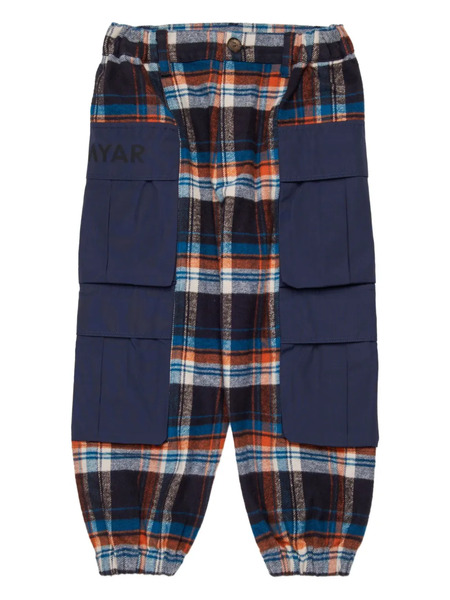  Myar Checked Panelled Trousers - Blue 