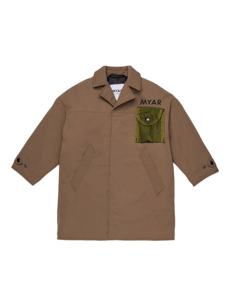  Myar Plaid-insert Padded Coat - Brown 