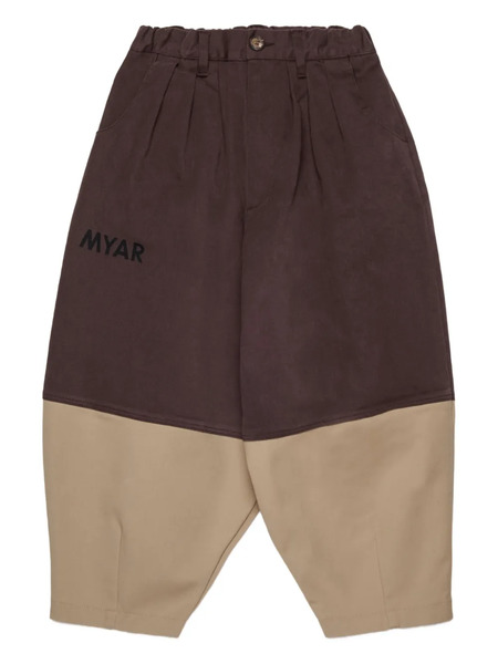  Myar Pleated Panel Trousers - Brown 