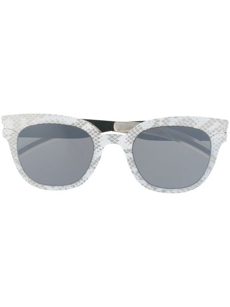  Mykita Python-print Wayfarer-frame Sunglasses - Silver 