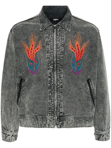  Myne Embroidered-peacock Canvas Jacket - Grey 