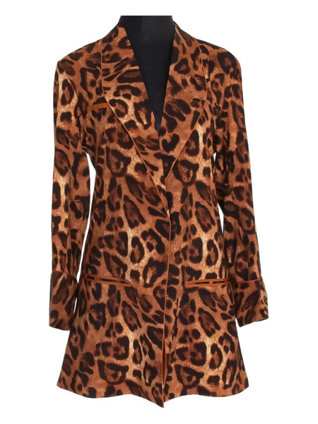  Mystique Leopard Print Pocket Jacket - Brown 