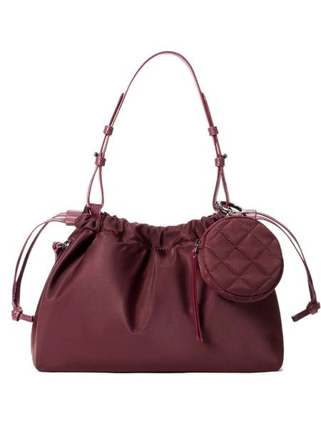  Mz Wallace Small Waverly Drawstring Shoulder Bag - Red 