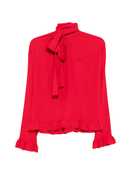  Nº21 Bow Ruffled Shirt - Red 