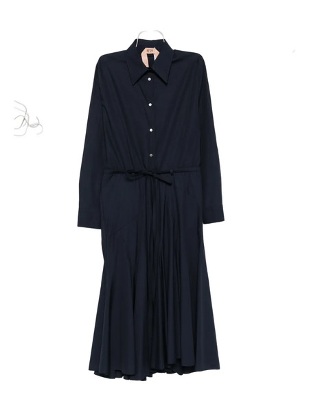  Nº21 Button-down Flared Midi Dress - Blue 