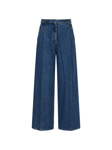  Nº21 Button-fastening Wide Leg Jeans - Blue 