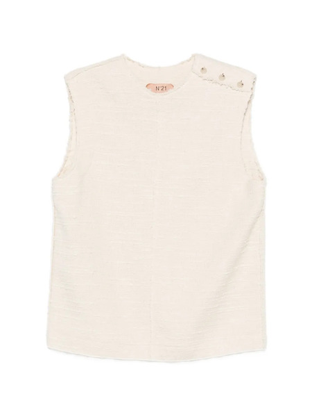  Nº21 Buttoned Sleeveless Blouse - Neutrals 