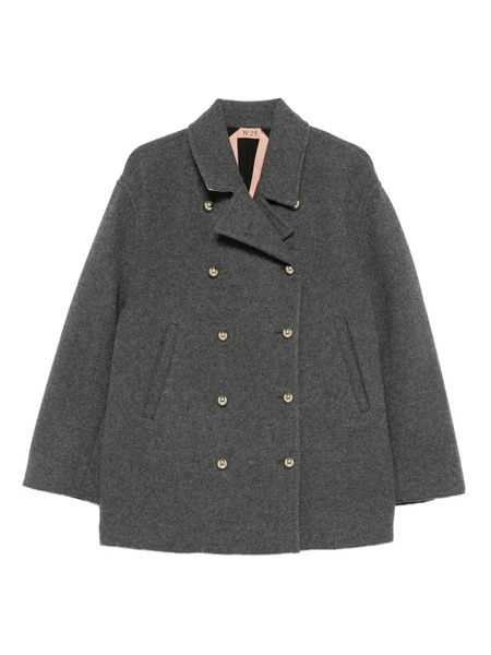  Nº21 Caban Double-breasted Coat - Grey 