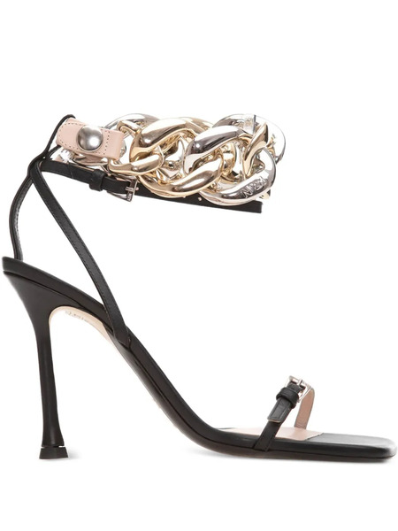  Nº21 Chain Heeled Sandals - Black 