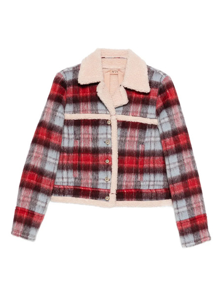  Nº21 Checked Button Jacket - Red 
