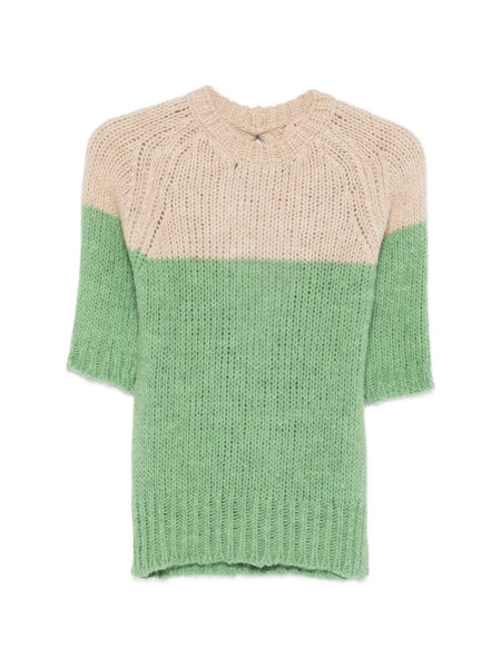  Nº21 Colour-block Sweater - Green 