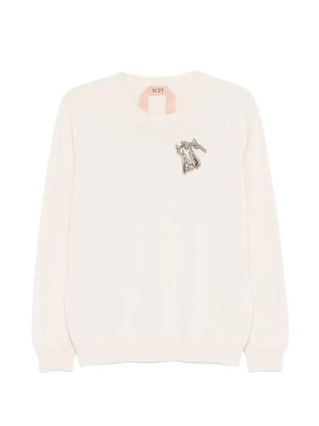  Nº21 Crew-neck Sweater - Neutrals 