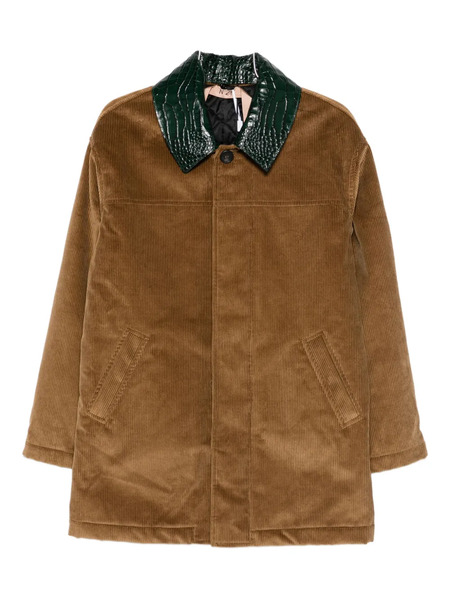  Nº21 Crocodile-collar Corduroy Jacket - Brown 