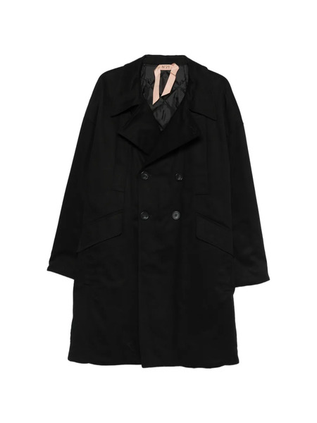  Nº21 Double-breasted Woven Coat - Black 