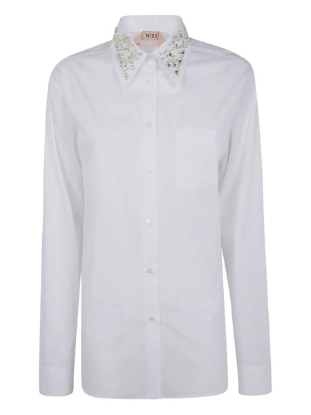  Nº21 Embellished-collar Shirt - White 