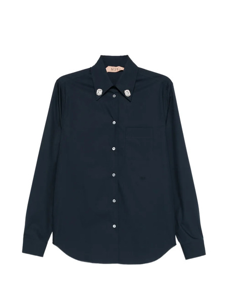  Nº21 Embellished Pocket Blouse - Blue 