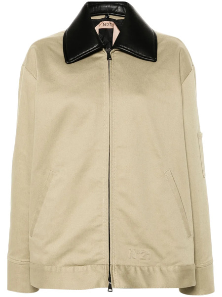  Nº21 Embossed-logo Cotton Jacket - Neutrals 
