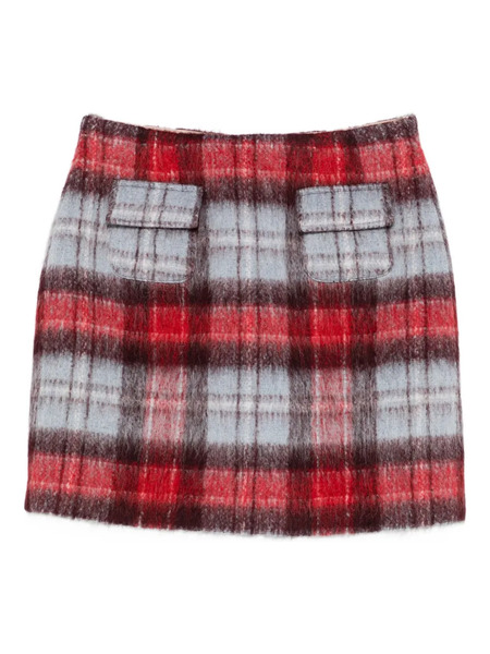  Nº21 Flap-pocket Checked Mini Skirt - Red 