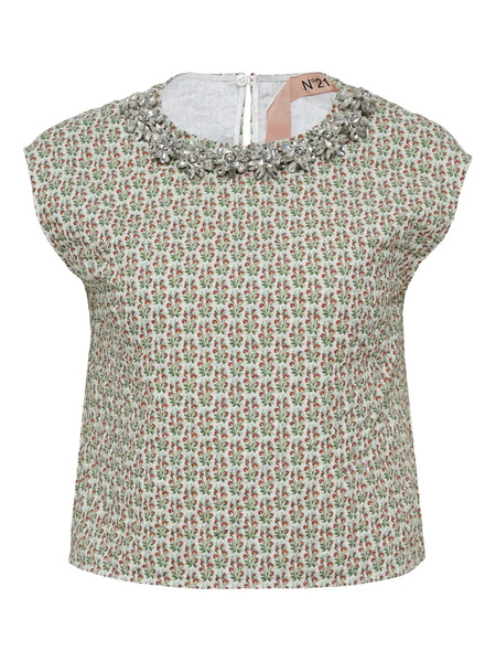  Nº21 Floral-print Blouse - White 