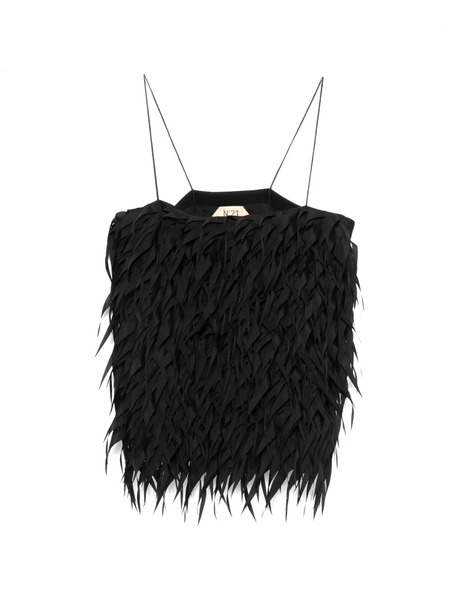  Nº21 Fringed Blouse - Black 