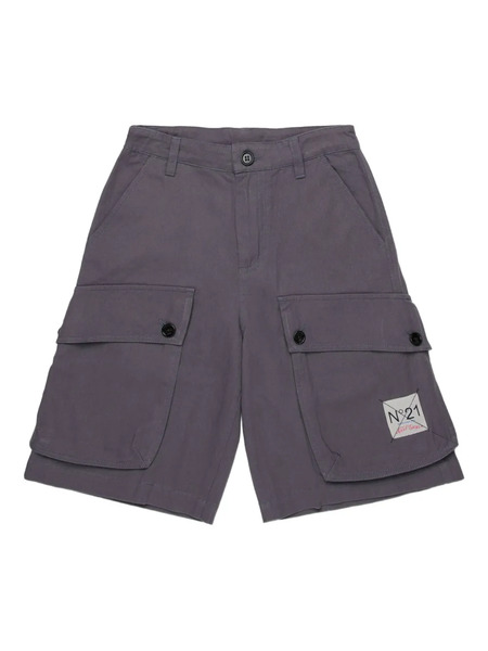  Nº21 Kids Buttoned Cargo Shorts - Grey 