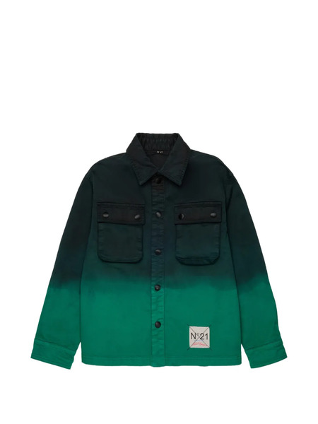  Nº21 Kids Buttoned Flap-pocket Ombre Jacket - Green 
