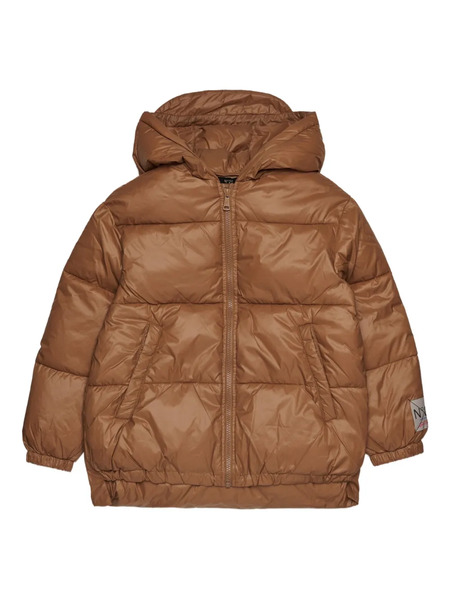  Nº21 Kids Hooded Quilted Jacket - Brown 