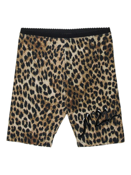  Nº21 Kids Leopard Print Logo Shorts - Brown 