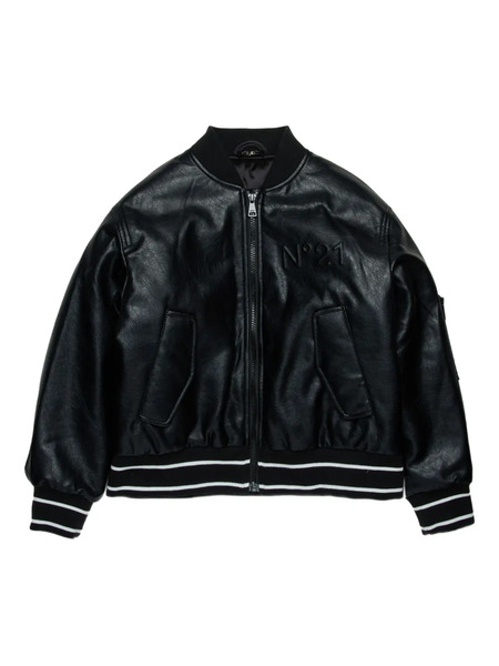  Nº21 Kids Logo-embossed Bomber Jacket - Black 