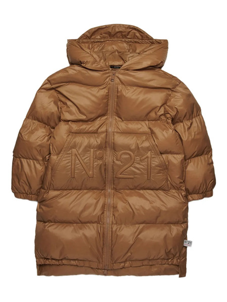  Nº21 Kids Logo-embroidered Coat - Brown 