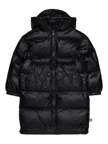  Nº21 Kids Logo-embroidery Quilted Jacket - Black 