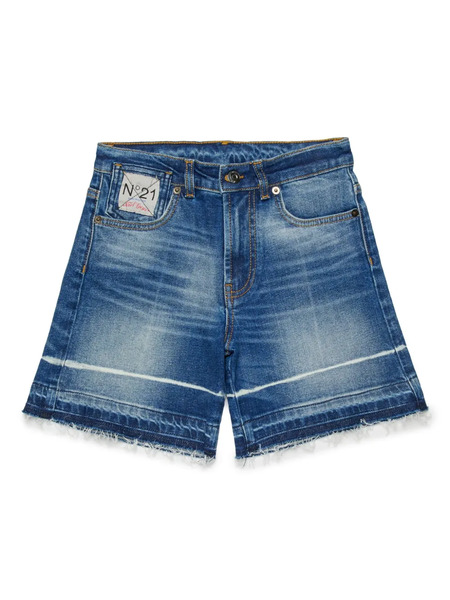  Nº21 Kids Logo-patch Shorts - Blue 
