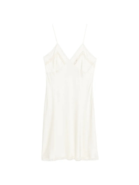  Nº21 Lace-trim Midi Dress - Neutrals 
