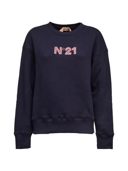  Nº21 Logo Embellished Sweatshirt - Blue 
