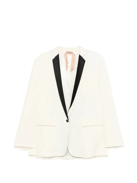  Nº21 Notched Collar Blazers - White 
