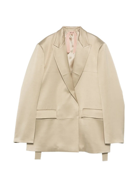  Nº21 Notched-lapel Blazer - Neutrals 