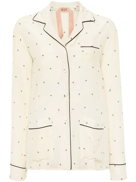  Nº21 Palm Tree-print Shirt - Neutrals 