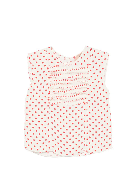 Nº21 Polka-dot-pattern Blouse - White 