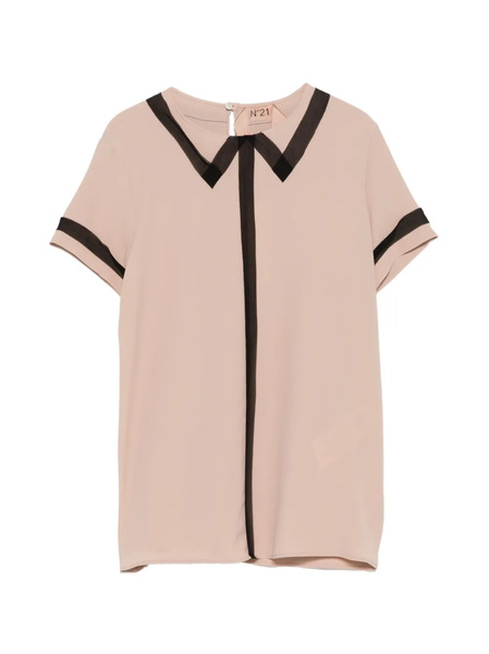  Nº21 Polo-collar Blouse - Pink 