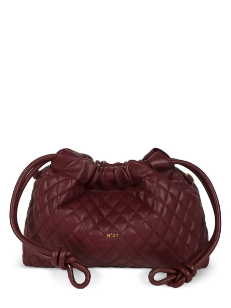  Nº21 Quilted Drawstring-fastening Shoulder Bag - Red 