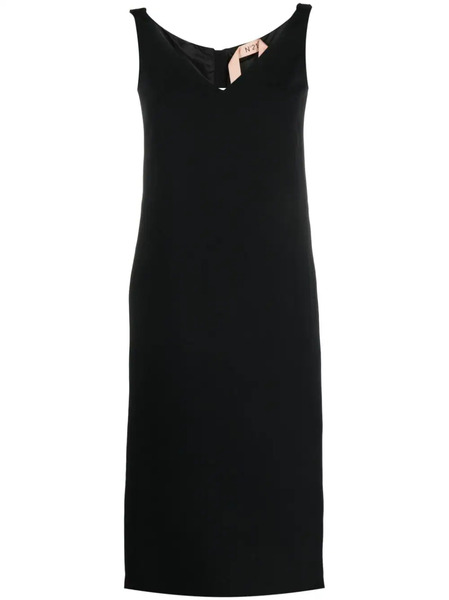  Nº21 Ruched-strap Midi Dress - Black 