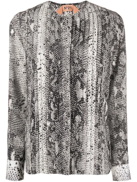  Nº21 Snake Print Blouse - Black 